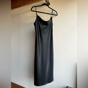 Joie Marcenna Cowl Neck Satin Midi Dress Black Size M